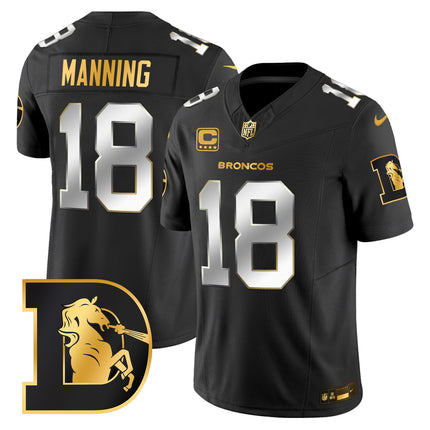 Men's Denver Broncos Throwback Gold Vapor Limited Jersey - All Stitched