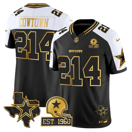 Men's Dallas Cowboys Est. 1960 & Texas Patch Gold Vapor Limited Jersey - All Stitched