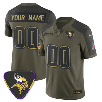 Minnesota Vikings 2025 Salute to Service Limited Custom Jersey - All Stitched
