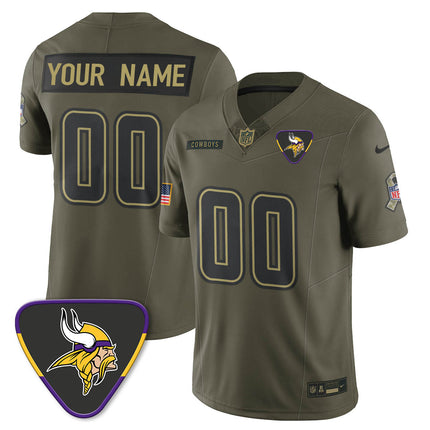 Minnesota Vikings 2025 Salute to Service Limited Custom Jersey - All Stitched