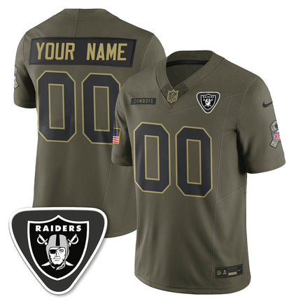 Las Vegas Raiders 2025 Salute to Service Limited Custom Jersey - All Stitched