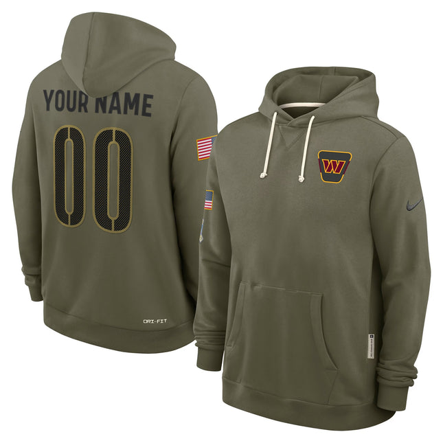Washington Commanders 2025 Salute to Service Custom Pullover Hoodie - All Stitched