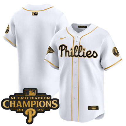 Men's Philadelphia Phillies 2025 NL East Division Champions Patch Vapor Premier Limited Jersey - All Stitched