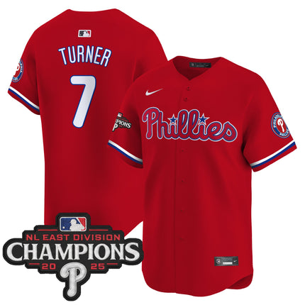 Men's Philadelphia Phillies 2025 NL East Division Champions Patch Vapor Premier Limited Jersey - All Stitched