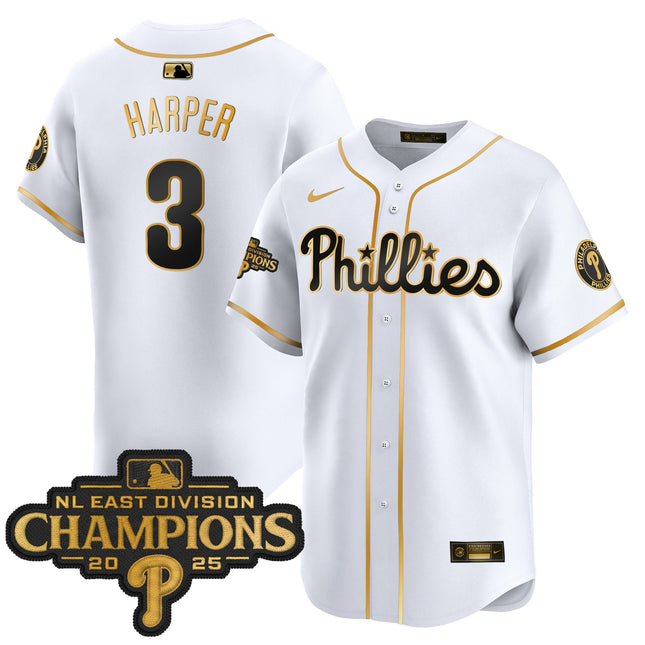 Men's Philadelphia Phillies 2025 NL East Division Champions Patch Vapor Premier Limited Jersey - All Stitched
