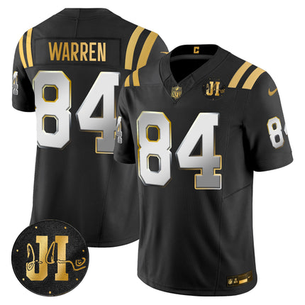 Men's Indianapolis Colts 2025 Jim Irsay Patch Gold Vapor Limited Jersey - All Stitched