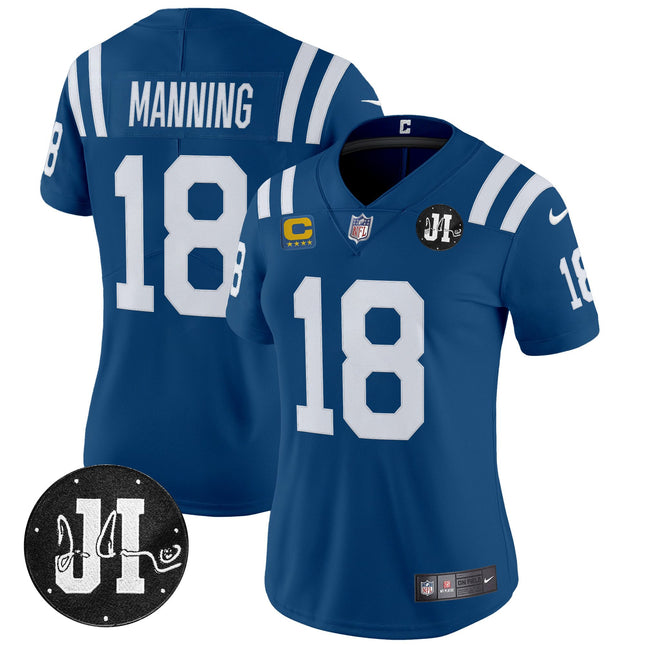Women's Indianapolis Colts 2025 Jim Irsay Patch Vapor Limited Jersey - All Stitched