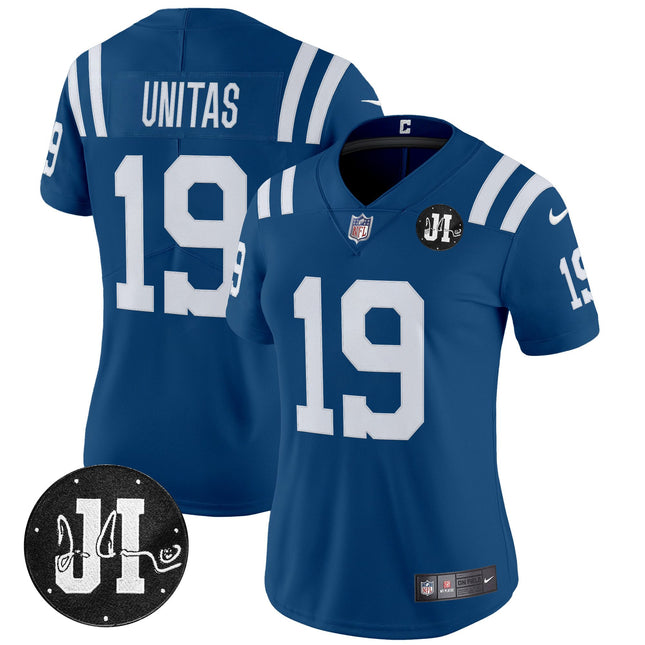 Women's Indianapolis Colts 2025 Jim Irsay Patch Vapor Limited Jersey - All Stitched
