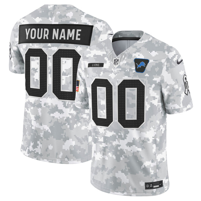 Detroit Lions 2025 Salute to Service Vapor Limited Custom Jersey - All Stitched