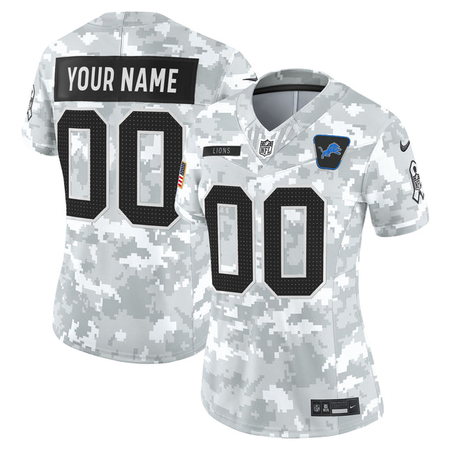 Detroit Lions 2025 Salute to Service Vapor Limited Custom Jersey - All Stitched