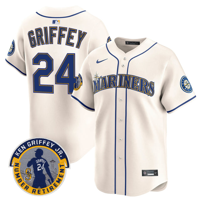 Men's Seattle Mariners 2025 Ken Griffey Jr. Patch Vapor Premier Limited Jersey - All Stitched