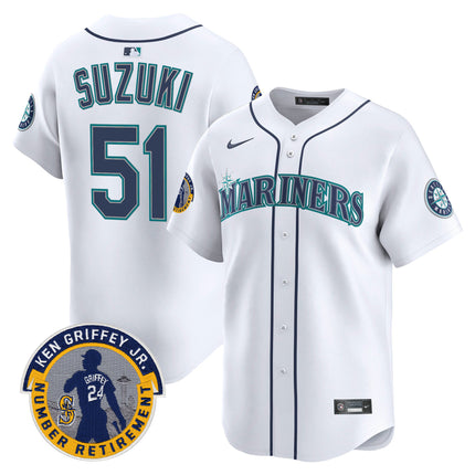 Men's Seattle Mariners 2025 Ken Griffey Jr. Patch Vapor Premier Limited Jersey - All Stitched