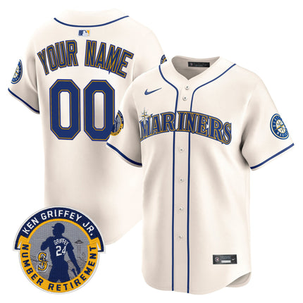 Seattle Mariners 2025 Ken Griffey Jr. Patch Vapor Premier Limited Custom Jersey - All Stitched