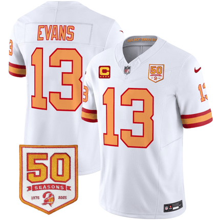 Men's Tampa Bay Buccaneers Throwback 50th Season Patch Vapor Limited Jersey - All Stitched