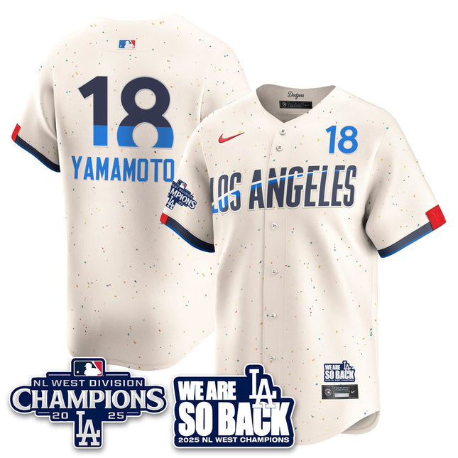 Los Angeles Dodgers 2025 NL West Division Champions Jersey - All Stitched