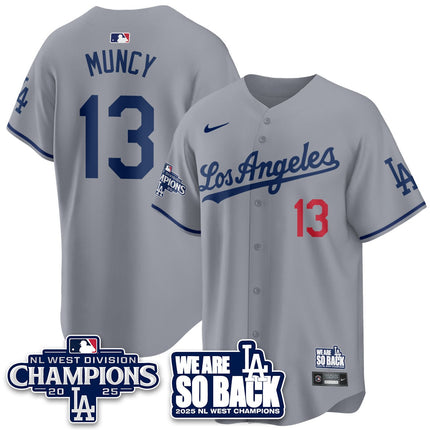 Los Angeles Dodgers 2025 NL West Division Champions Jersey - All Stitched