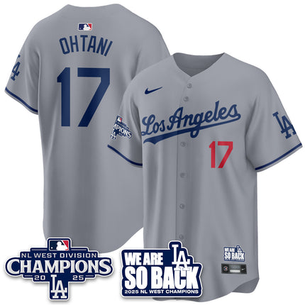 Los Angeles Dodgers 2025 NL West Division Champions Jersey - All Stitched