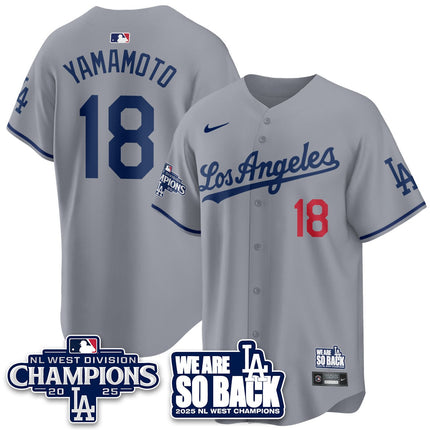 Los Angeles Dodgers 2025 NL West Division Champions Jersey - All Stitched