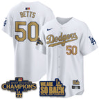 White 2025 Gold / Mookie Betts - 50 / S