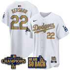 White 2025 Gold / Clayton Kershaw - 22 / S