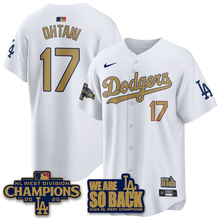 Los Angeles Dodgers 2025 NL West Division Champions Jersey - All Stitched