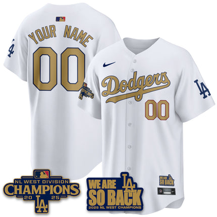 Los Angeles Dodgers 2025 NL West Division Champions Jersey - All Stitched