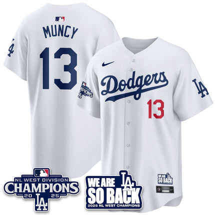 Los Angeles Dodgers 2025 NL West Division Champions Jersey - All Stitched