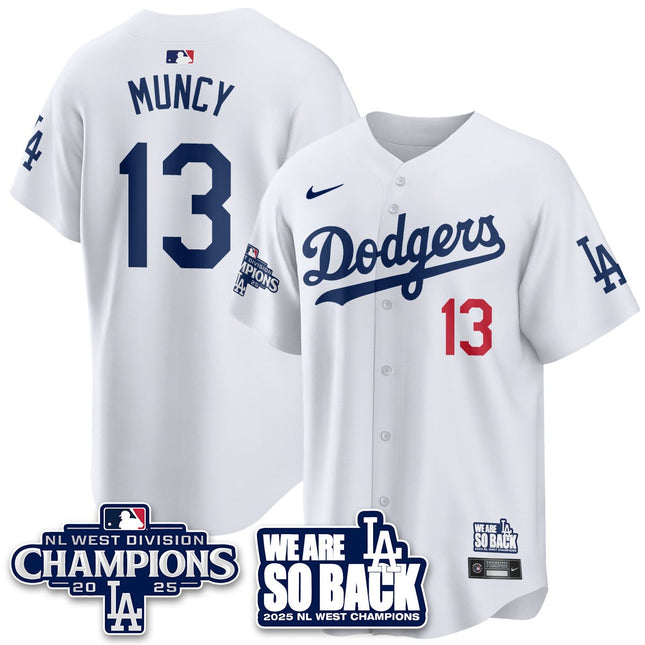 Los Angeles Dodgers 2025 NL West Division Champions Jersey - All Stitched