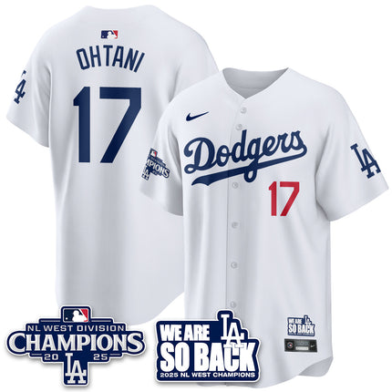 Los Angeles Dodgers 2025 NL West Division Champions Jersey - All Stitched