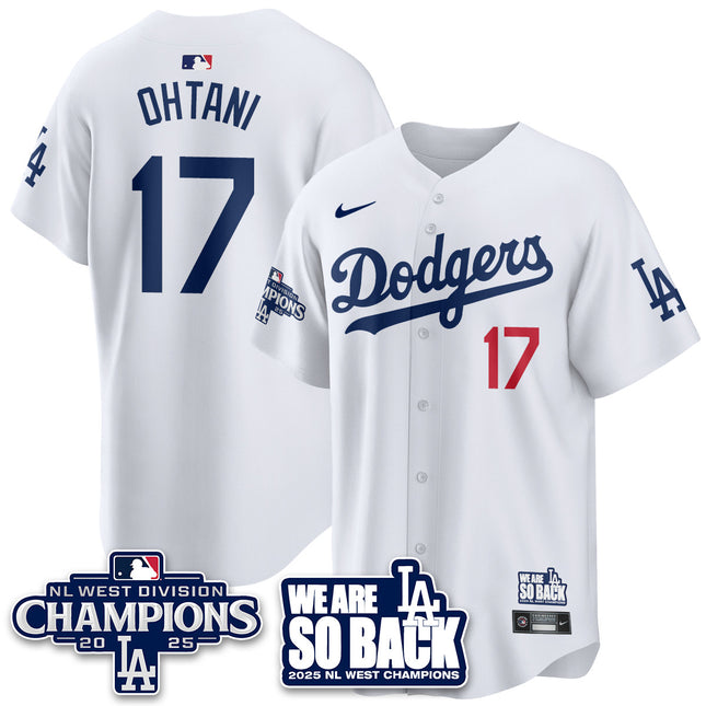Los Angeles Dodgers 2025 NL West Division Champions Jersey - All Stitched