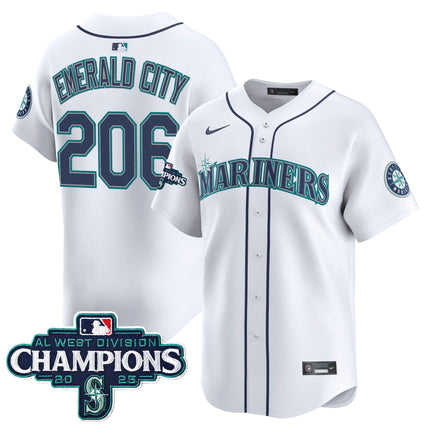Men's Seattle Mariners 2025 AL West Division Champions Vapor Premier Jersey - All Stitched