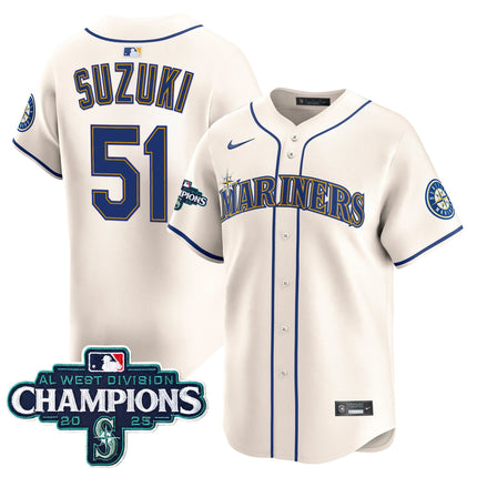 Men's Seattle Mariners 2025 AL West Division Champions Vapor Premier Jersey - All Stitched