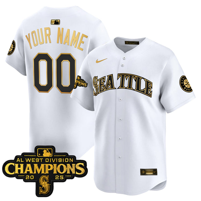 Seattle Mariners 2025 AL West Division Champions Vapor Premier Custom Jersey - All Stitched