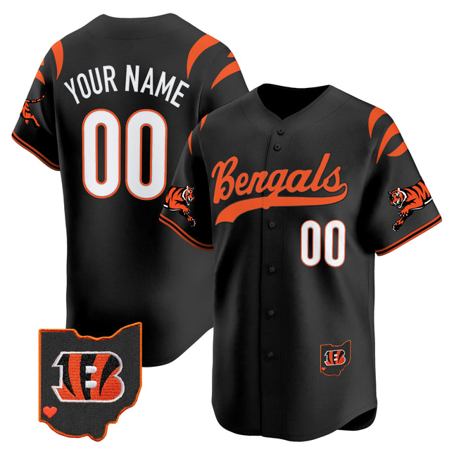 Cincinnati Bengals 2025 Vapor Limited Baseball Custom Jersey V2 - All Stitched
