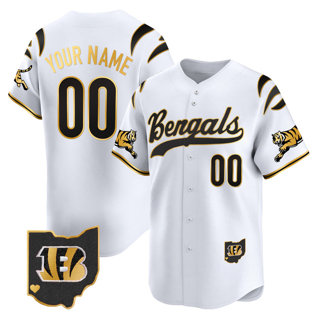 Cincinnati Bengals 2025 Vapor Limited Baseball Custom Jersey V2 - All Stitched