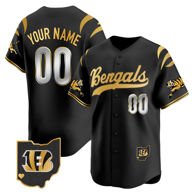 Cincinnati Bengals 2025 Vapor Limited Baseball Custom Jersey V2 - All Stitched