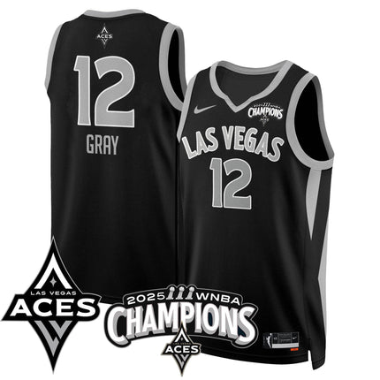 Men's Las Vegas Aces 2025 WNBA Championship Jersey - All Stitched