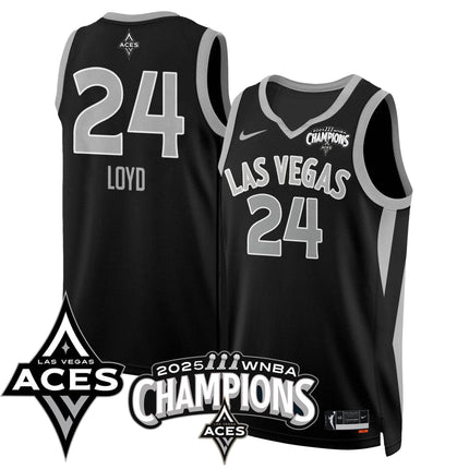 Men's Las Vegas Aces 2025 WNBA Championship Jersey - All Stitched
