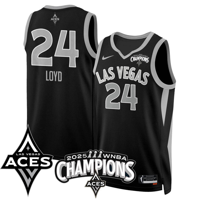 Men's Las Vegas Aces 2025 WNBA Championship Jersey - All Stitched
