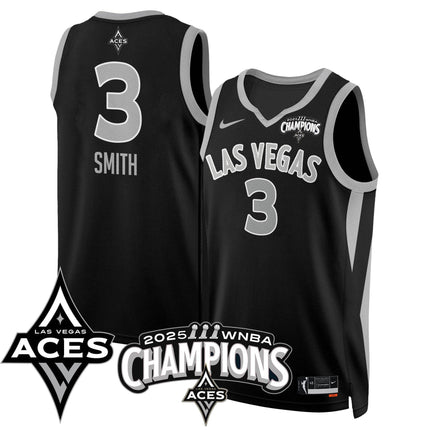 Men's Las Vegas Aces 2025 WNBA Championship Jersey - All Stitched