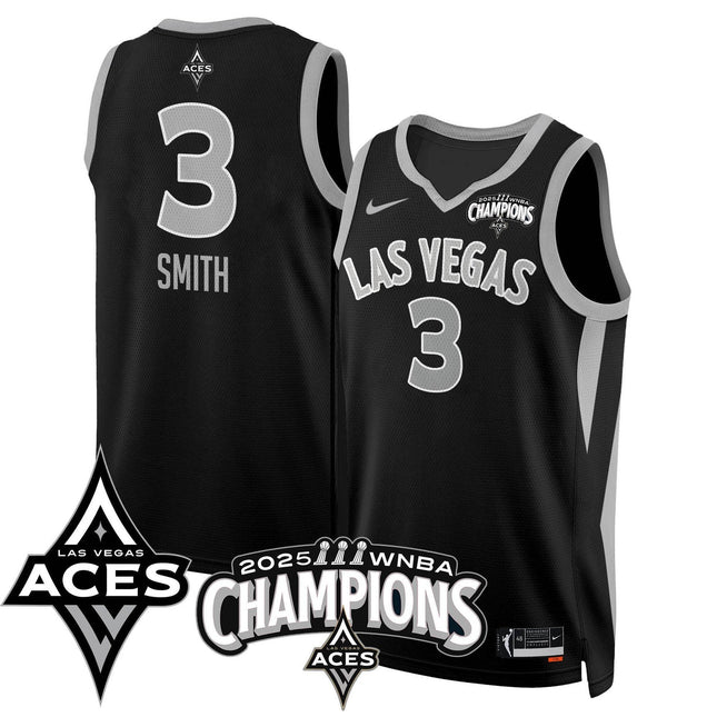 Men's Las Vegas Aces 2025 WNBA Championship Jersey - All Stitched