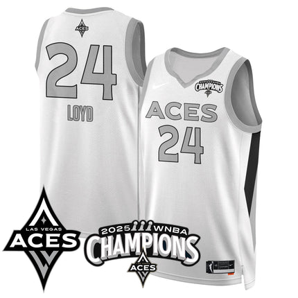 Men's Las Vegas Aces 2025 WNBA Championship Jersey - All Stitched