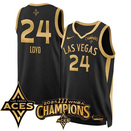 Men's Las Vegas Aces 2025 WNBA Championship Jersey - All Stitched