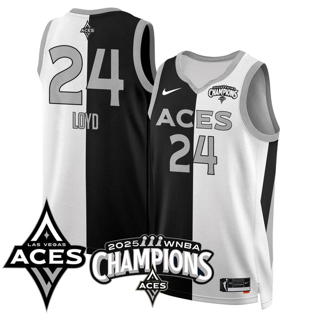 Men's Las Vegas Aces 2025 WNBA Championship Jersey - All Stitched