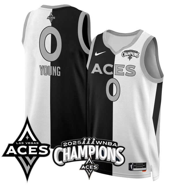Men's Las Vegas Aces 2025 WNBA Championship Jersey - All Stitched
