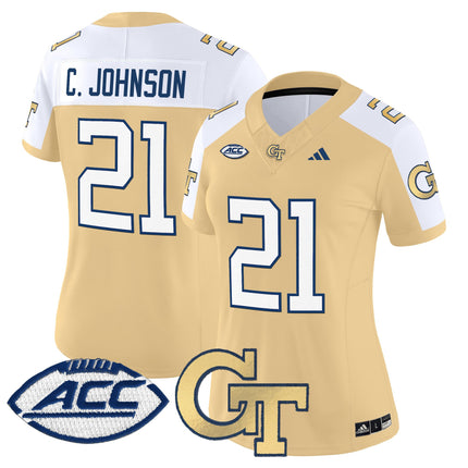 Women's Georgia Tech Yellow Jackets 2025 Vapor Limited Jersey - All stitched