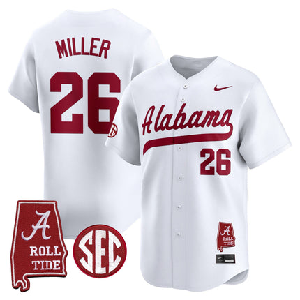 Men's Alabama Crimson Tide 2025 Vapor Baseball Jersey - Alabama Map - All Stitched
