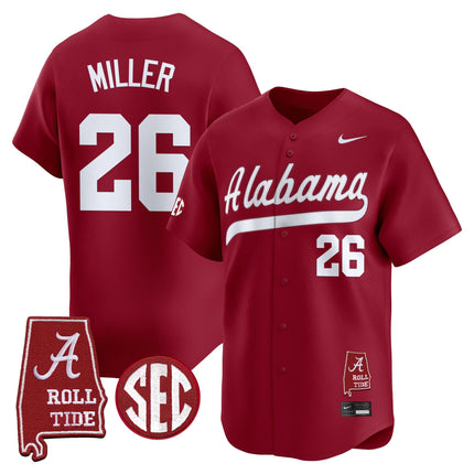 Men's Alabama Crimson Tide 2025 Vapor Baseball Jersey - Alabama Map - All Stitched