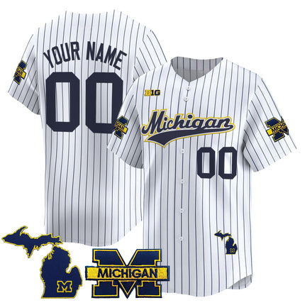 Michigan Wolverines 2025 Vapor Baseball Custom Jersey - All Stitched