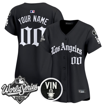 Dodgers 2025 World Series Vapor Premier Limited Custom Jersey - LA Gothic Edition - All Stitched